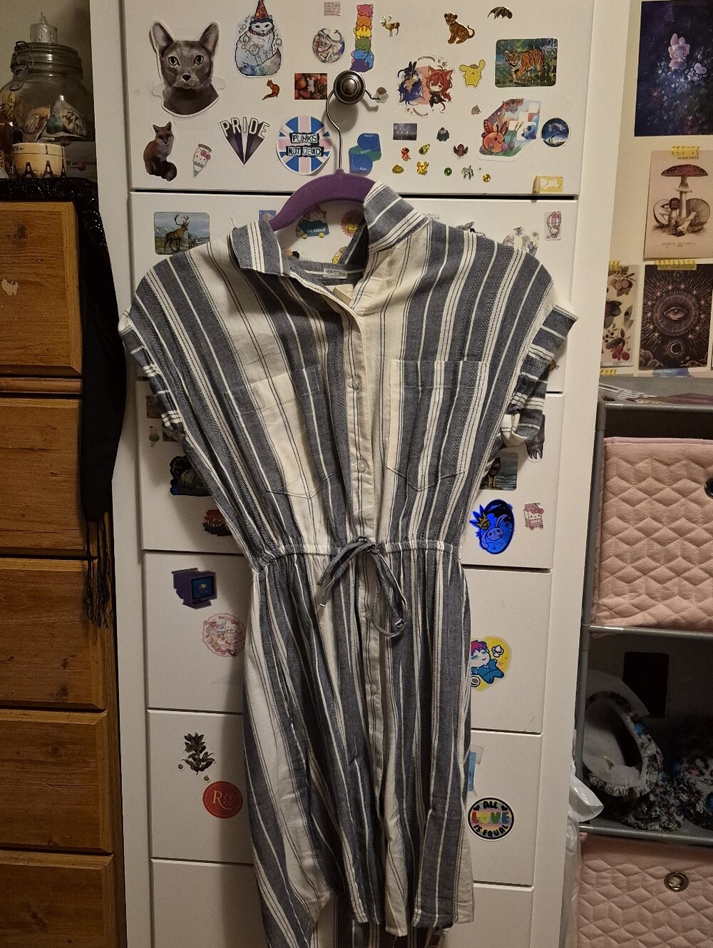 Japna Striped Button Up Dress